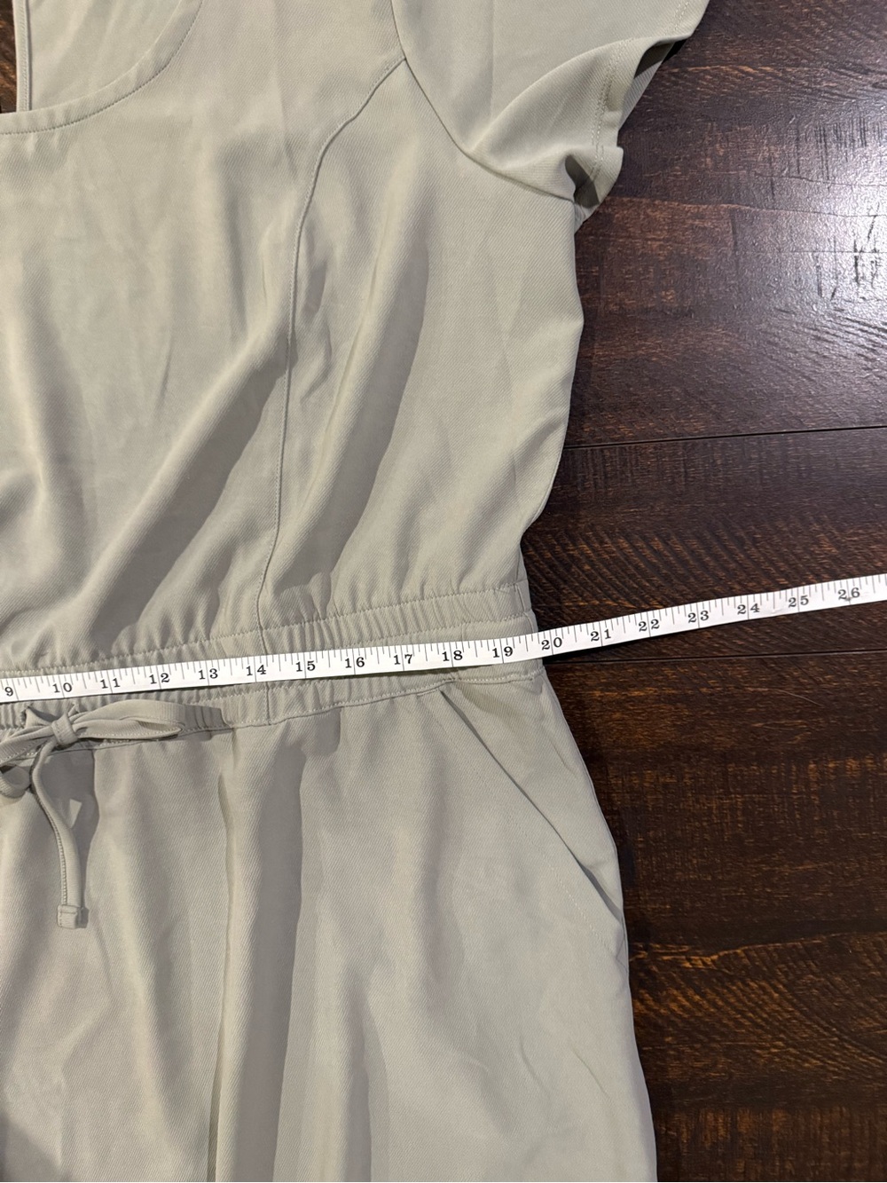 32 Degrees Cool Sage Green Soft Twill Drawstring Pocket Dress Mini XL - Picture 12 of 16
